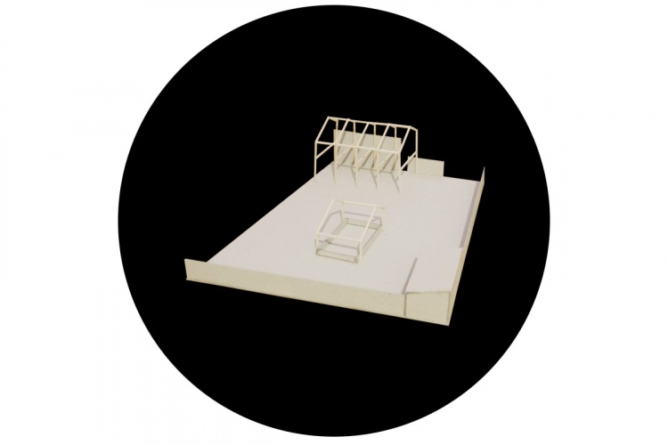 La maison derri�re le mur : maquette 1200x800