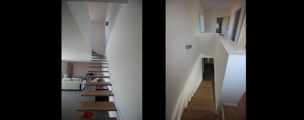 Maison contemporaine  tage : maison-contemporaine-etage-toit-tuiles-terrasse-couverte-11