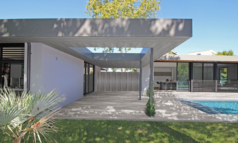 Villa contemporaine  patios : villa-exception-maison-architecte-dedans-dehors-pierres-patios-toulouse-15