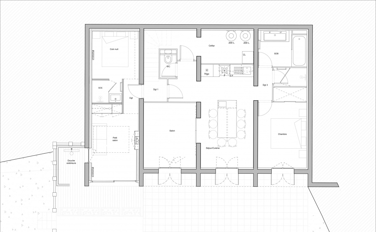 R�novation d'une maison individuelle � L�ge-Cap-Ferret : Plan projet