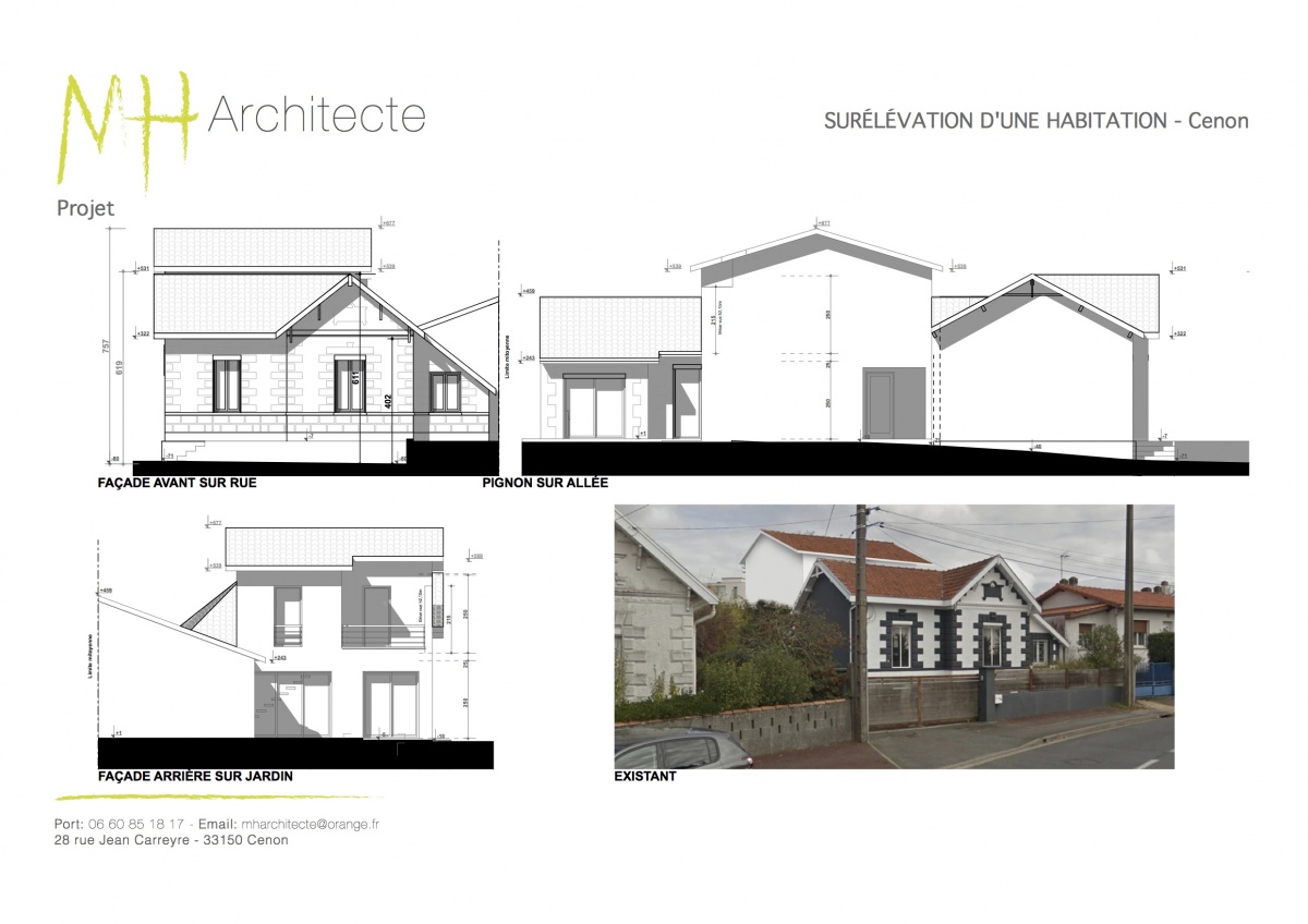 Surlvation et extension d'une habitation - CENON