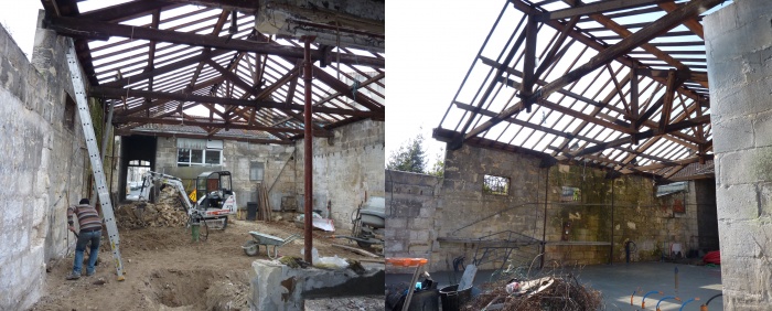 Hangar r�habilit� en maison familiale : Charpente 2