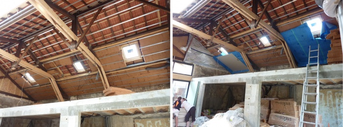 Hangar r�habilit� en maison familiale : Isolation copie