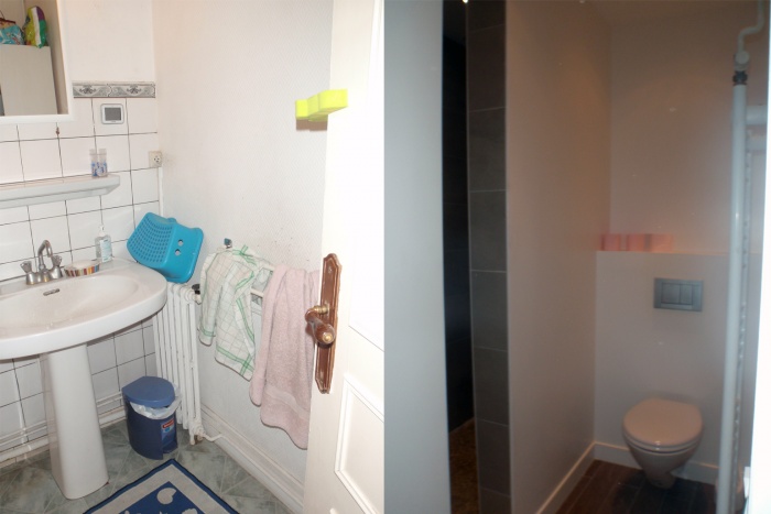 R�novation partielle d'une �choppe : Avant/apres3 SdB