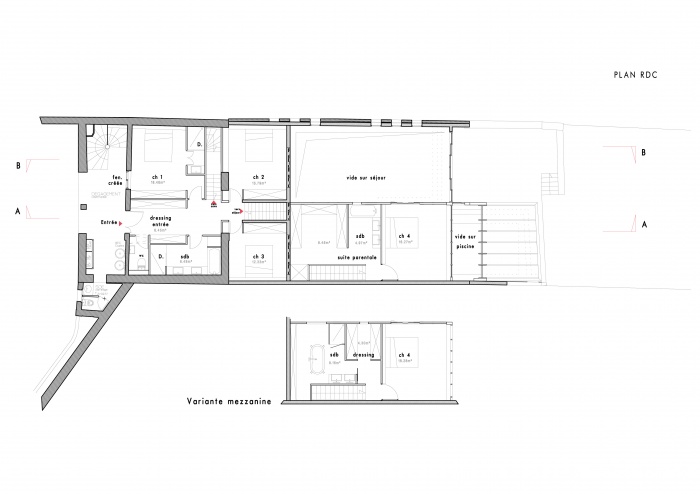 Loft avec Piscine Int�rieur : plan r+1