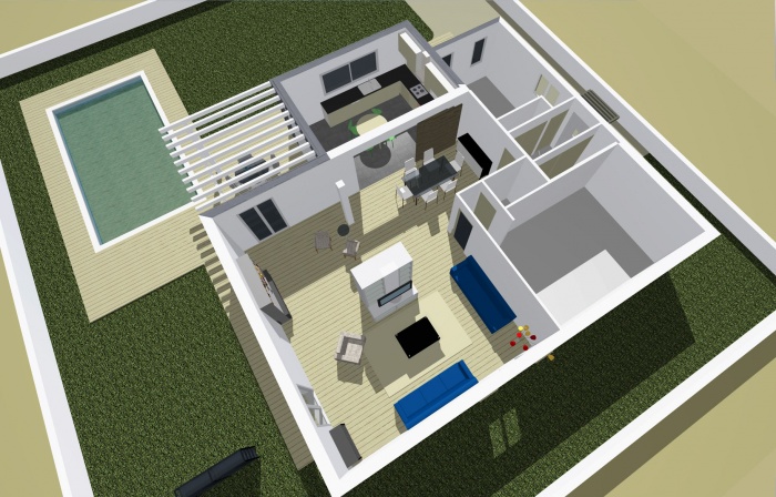 EXTENSION ET SURELEVATION D'UNE VILLA : 3D3