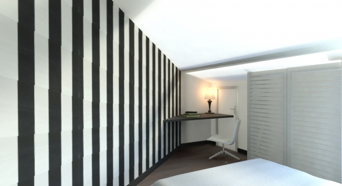 am�nagement d'un petit appartement sous combles : coin bureau