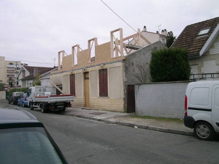 Maison B : Sur�l�vation en ossature bois.JPG