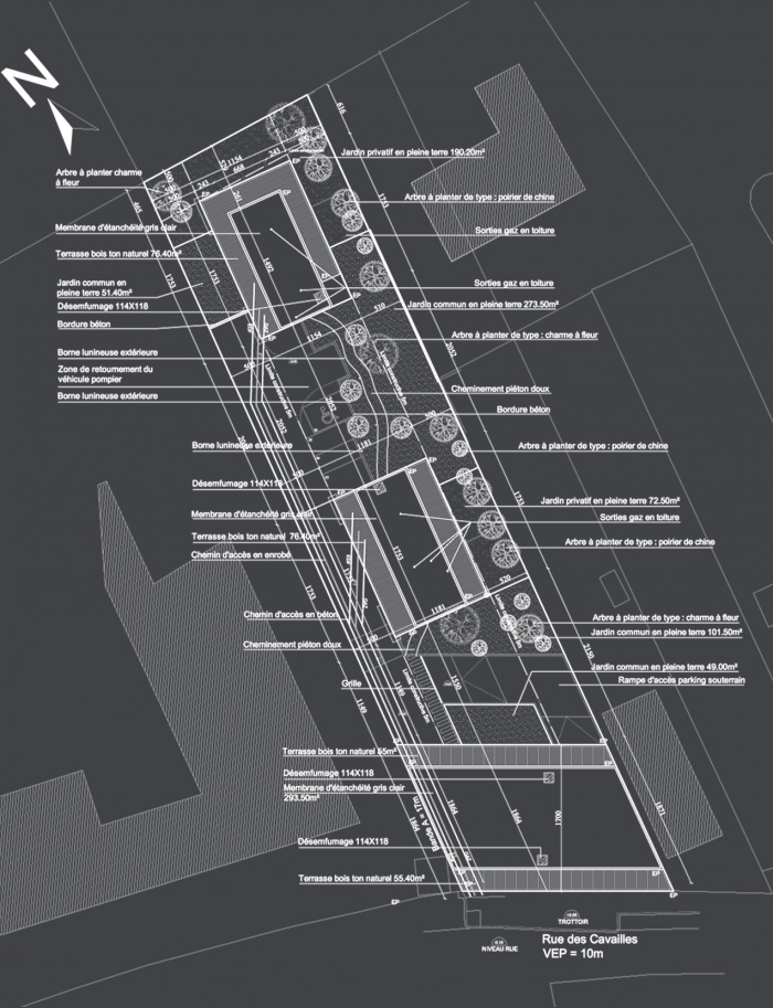 Bureaux mdicaux et logements collectifs  Lormont : Plan masse du projet