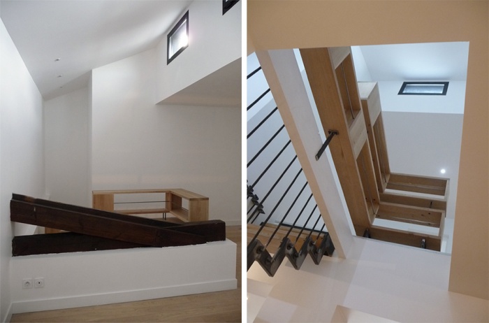 Sur�l�vation d'une �choppe : Palier / Escalier