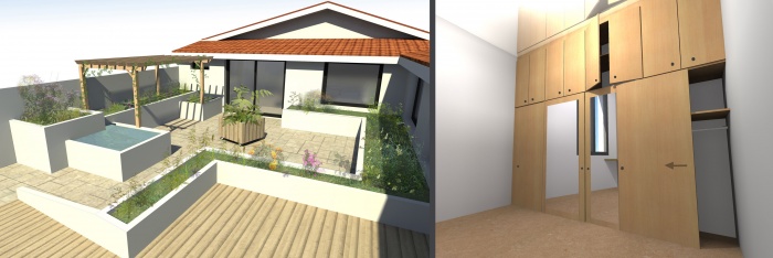 R�habilitation d'une �choppe double avec patio : 2