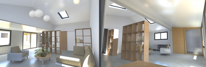 R�habilitation d'une �choppe double avec patio : 3