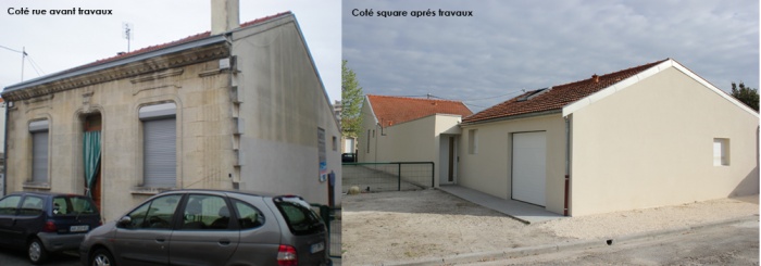 R�habilitation d'une �choppe double avec patio : exterieur