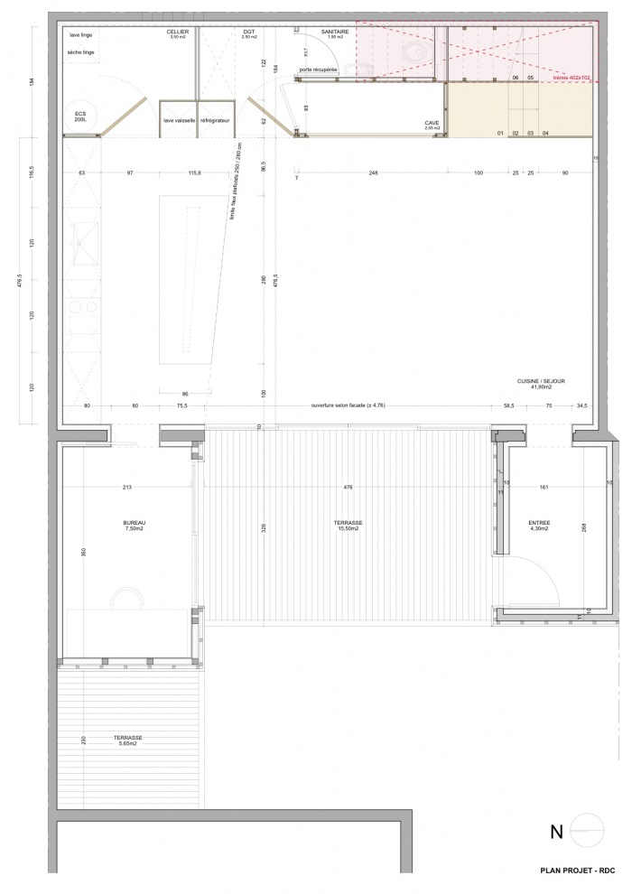 Rnovation choppe F : Plan projet / RDC