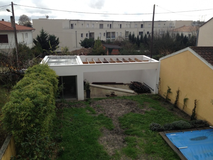 Extension d'une maison de ville : Garage et terrasse