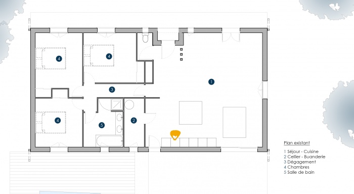 Extension Maison P : PLAN PESSAC EXISTANT