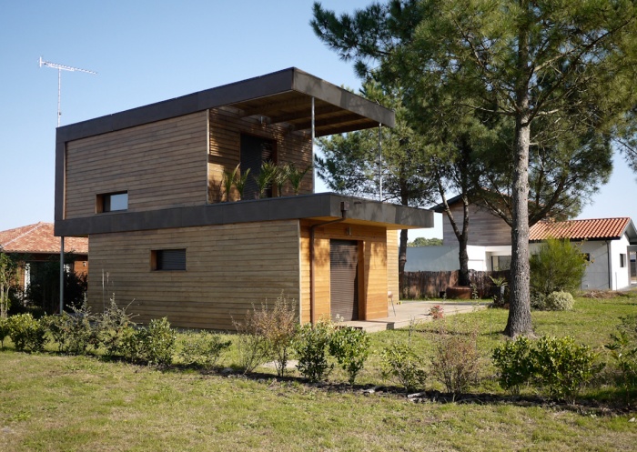 Maison individuelle ossature bois : Maison co Seignosse Merlateau architecte 2