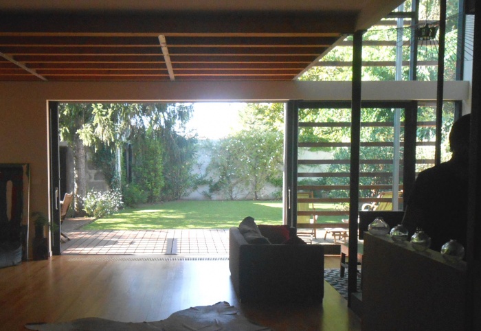 Maison B : s�jour baie galandage ouverte