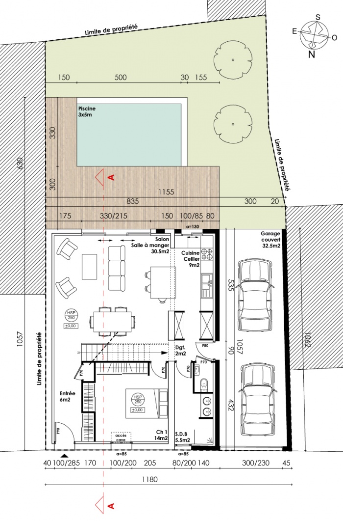 R�habilitation, extension et sur�l�vation d'une �choppe : plan rdc