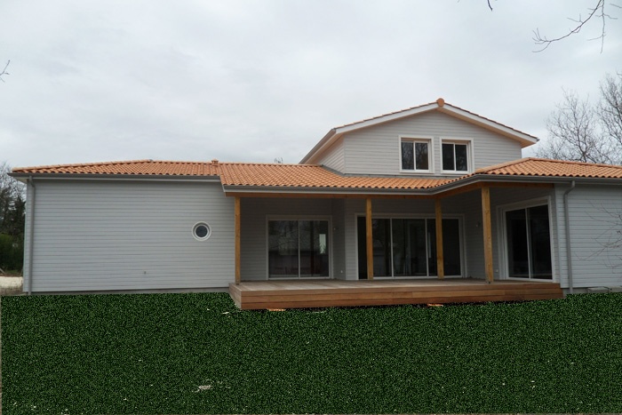 MAISON OSSATURE BOIS : fa�ade sud