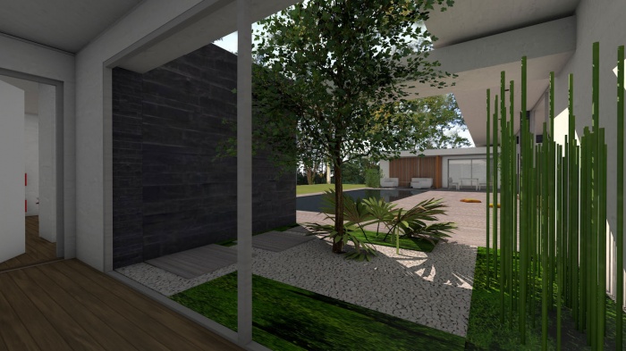 Villa d'architecte contemporaine  patios : villa-exception-maison-architecte-dedans-dehors-pierres-patios-toulouse-7