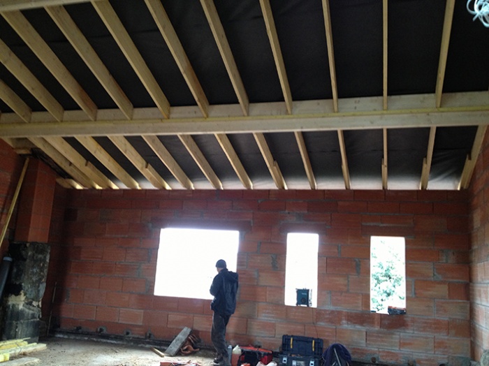 Restructuration et sur�l�vation d'une �choppe � Talence : charpente