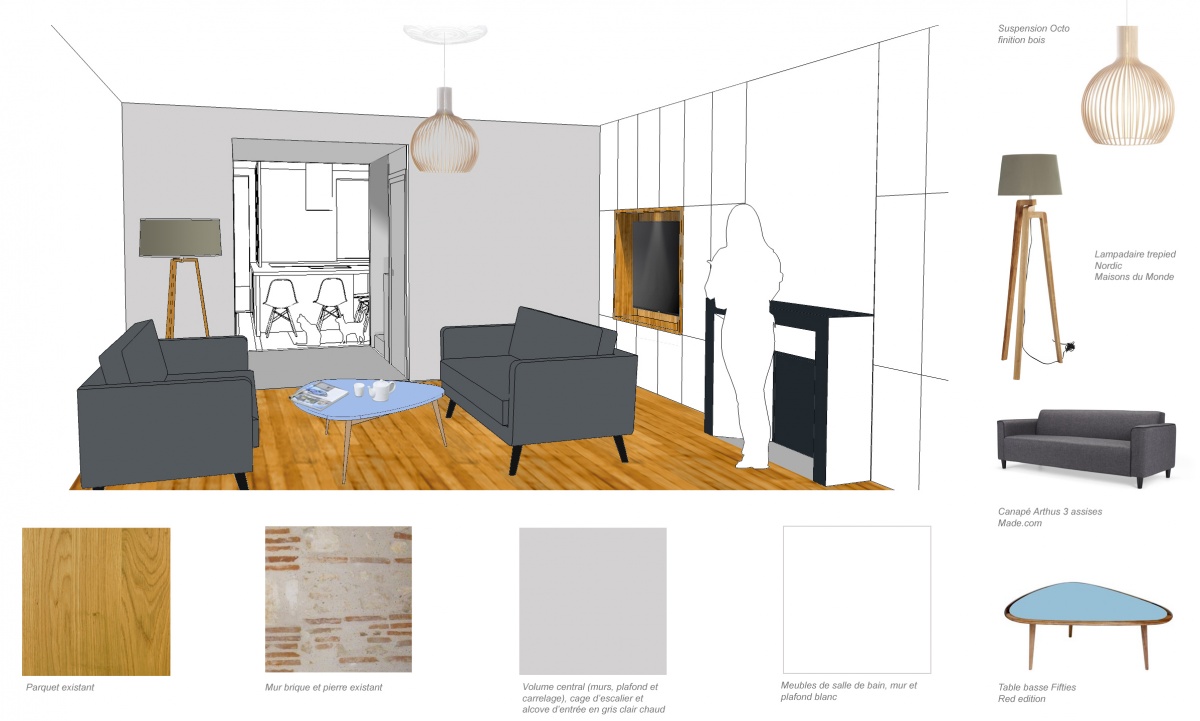 Rénovation d'une maison de ville : salon